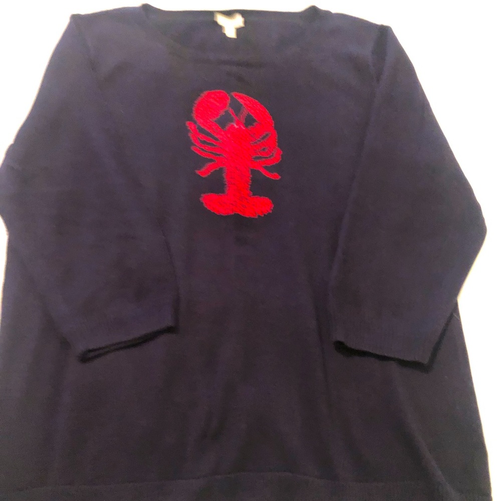 Talbots navy blue lobster sweater